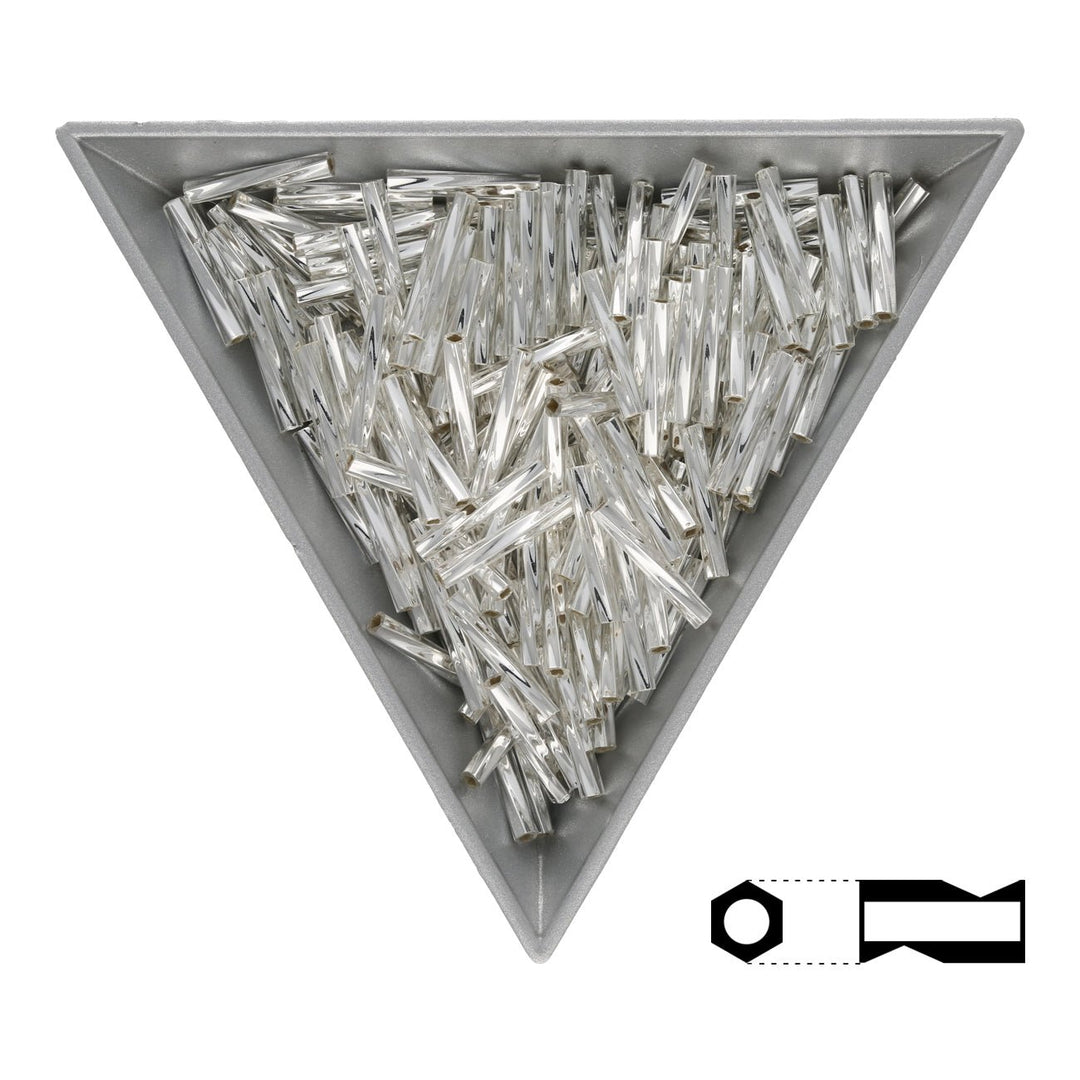 Twisted Bugle 12 mm – Silver Lined Crystal - PerlineBeads