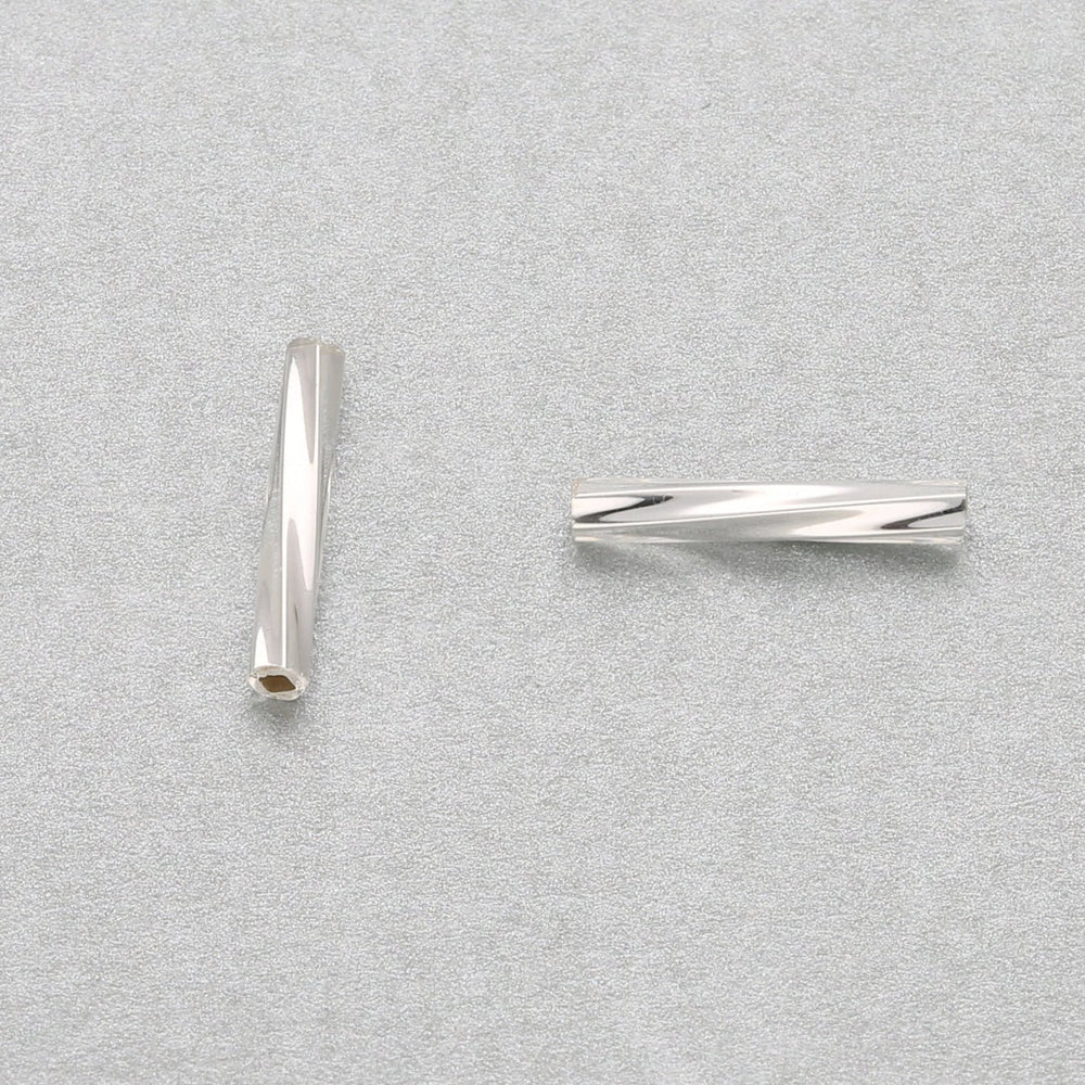 Twisted Bugle 12 mm – Silver Lined Crystal - PerlineBeads