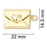 Umschlag-Anhänger • Vergoldet • Zum Öffnen • 22 x 14.5 mm - PerlineBeads SA