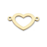 Verbindungselement “Herz” 20 x 12 mm • Edelstahl • Farbe Gold - PerlineBeads SA