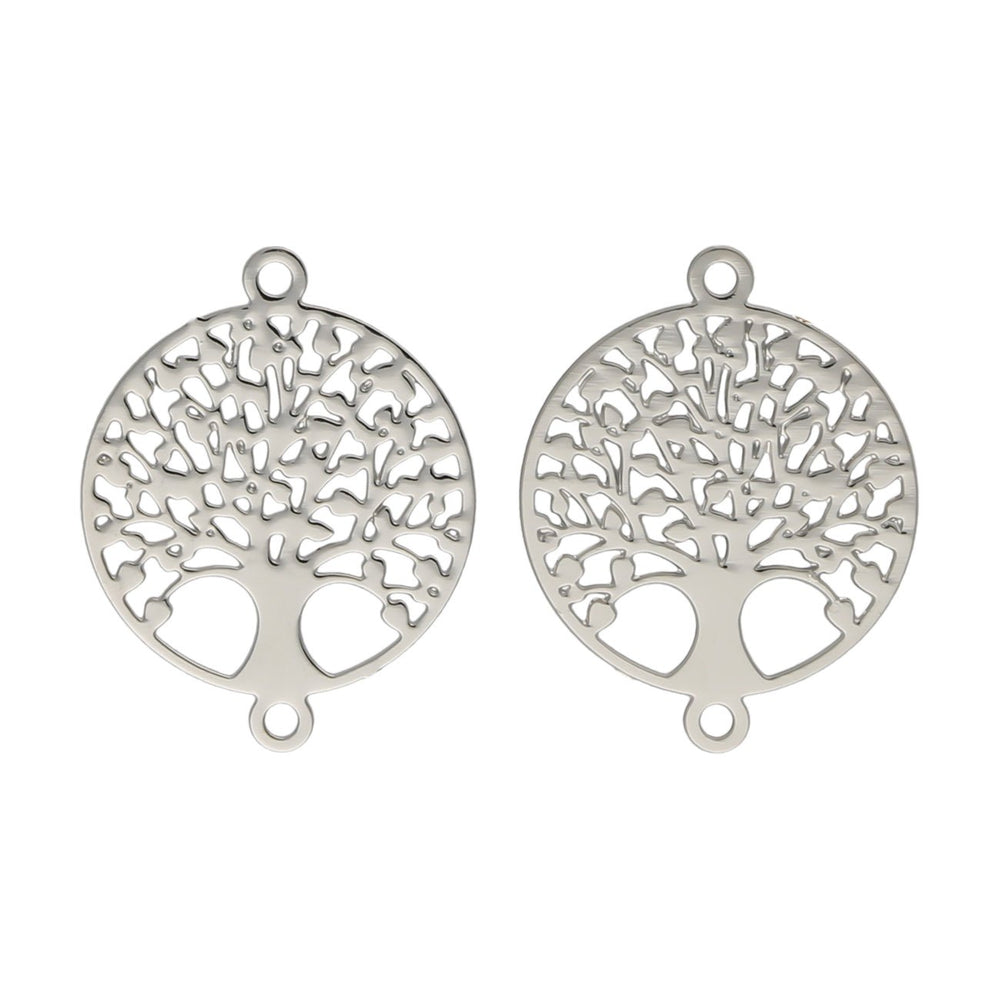 Verbindungselement “Tree of Life” 12 mm - Farbe silber - PerlineBeads