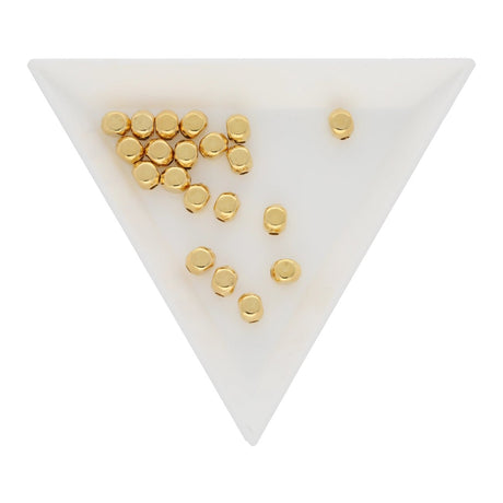 Vergoldete Metallperlen – Soft Cube – 5x4 mm (20 Stück) - PerlineBeads SA