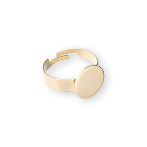 Verstellbarer Ring aus Edelstahl - Goldfarbe - PerlineBeads SA