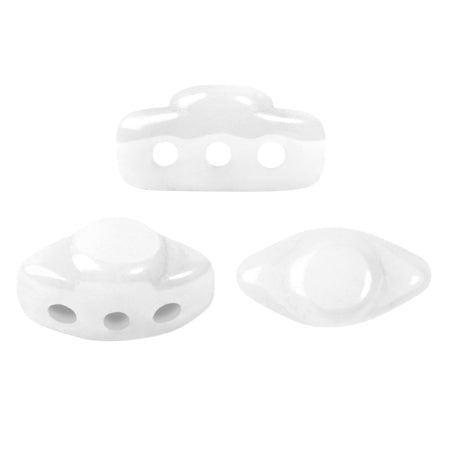 Volos® par Puca® - Opaque White Ceramic Look - PerlineBeads SA