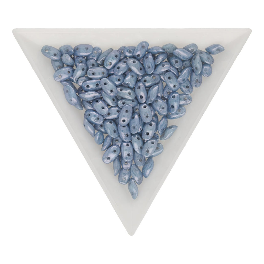 Wave Glasperlen - Chalk Blue Luster - PerlineBeads