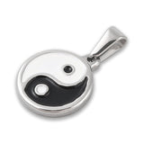 Yin-Yang Anhänger • Edelstahl 304 mit Emaille • 18.5x15.5mm - PerlineBeads SA