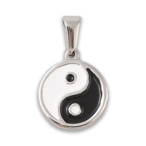 Yin-Yang Anhänger • Edelstahl 304 mit Emaille • 18.5x15.5mm - PerlineBeads SA