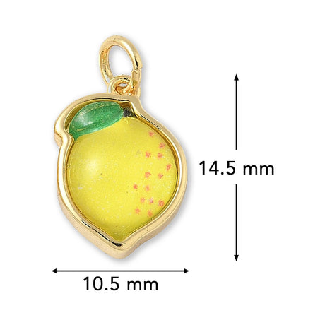 Zitrone-Anhänger • Vergoldet • Gelb • 14.5 x 10.5 mm - PerlineBeads SA