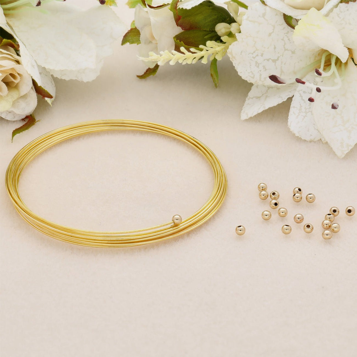 Abschluss-Perle für Memory Wire - 3 mm - Gold - PerlineBeads