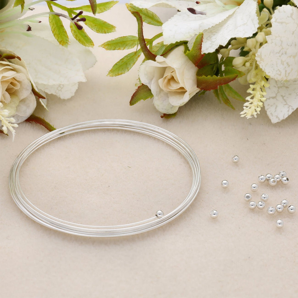 Abschluss-Perle für Memory Wire - 3 mm - Silber - PerlineBeads