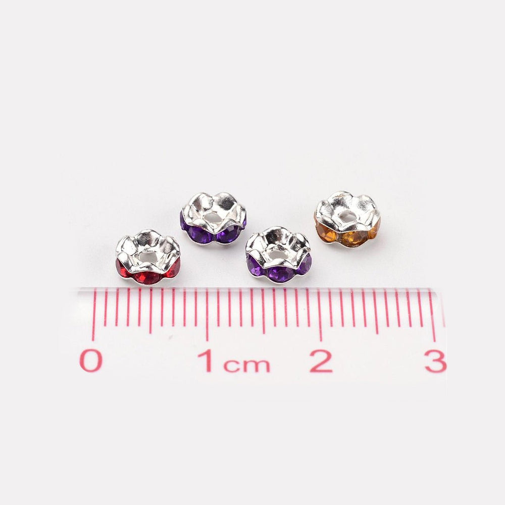 Abstandshalter – Spacer Perlen mit Acryl-Strasssteinen - PerlineBeads