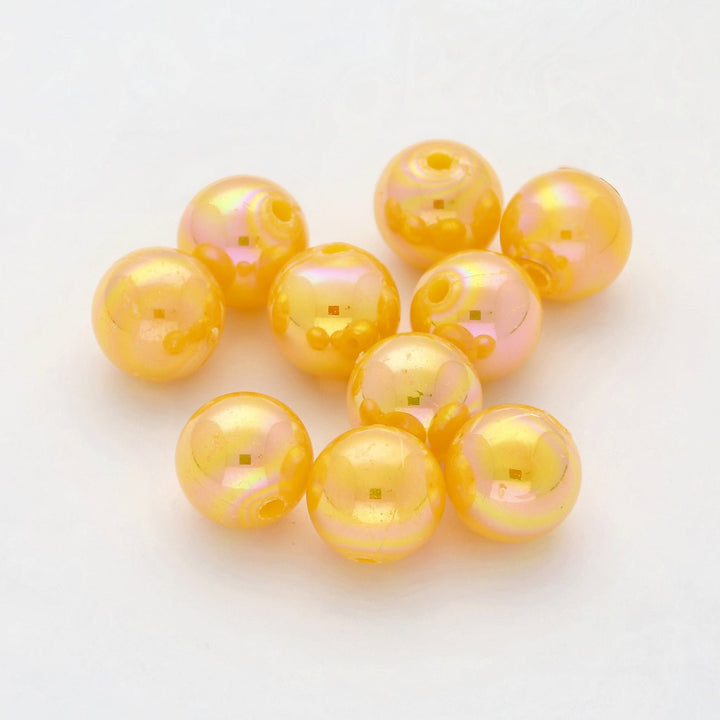 Acryl-Perle rund 10 mm – Gold AB - PerlineBeads