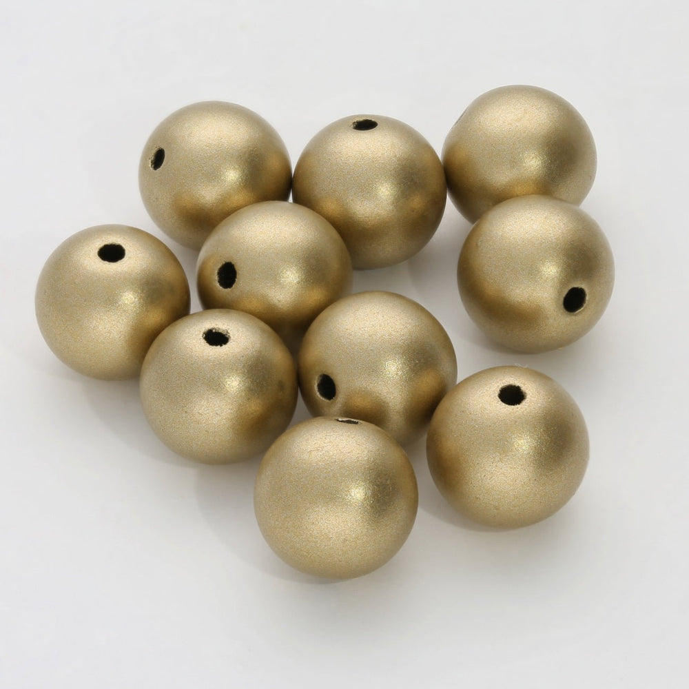 Acryl-Perle rund 12 mm – Mat Gold - PerlineBeads