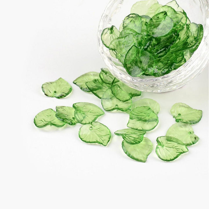 Acrylglas Blätter - grün - PerlineBeads