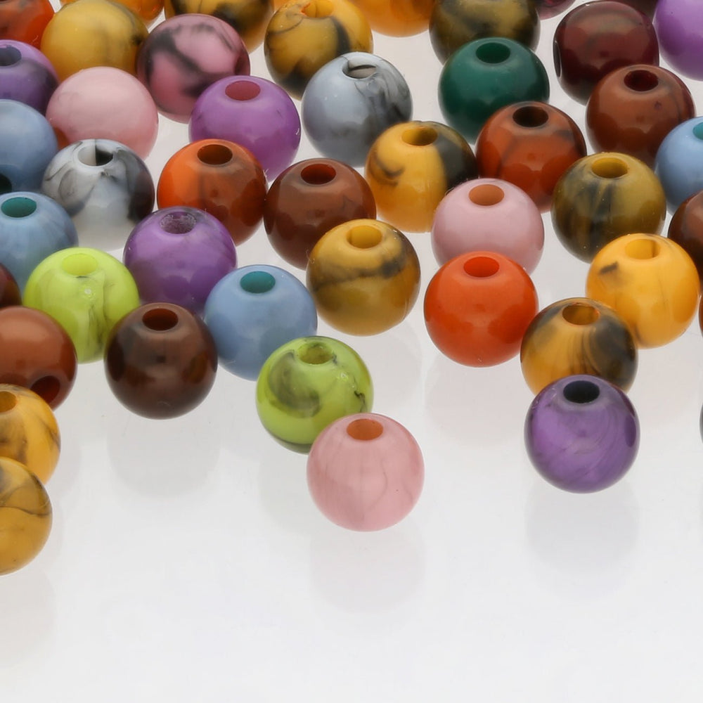 Acrylperle rund - 6 mm - Farbenmix - PerlineBeads