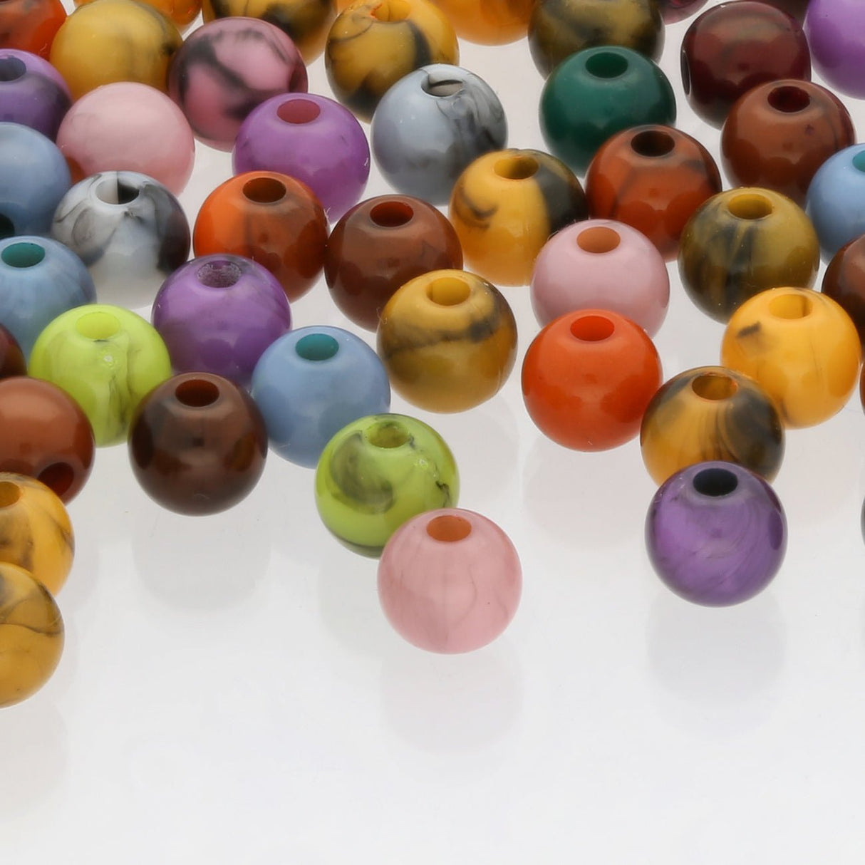 Acrylperle rund - 6 mm - Farbenmix - PerlineBeads