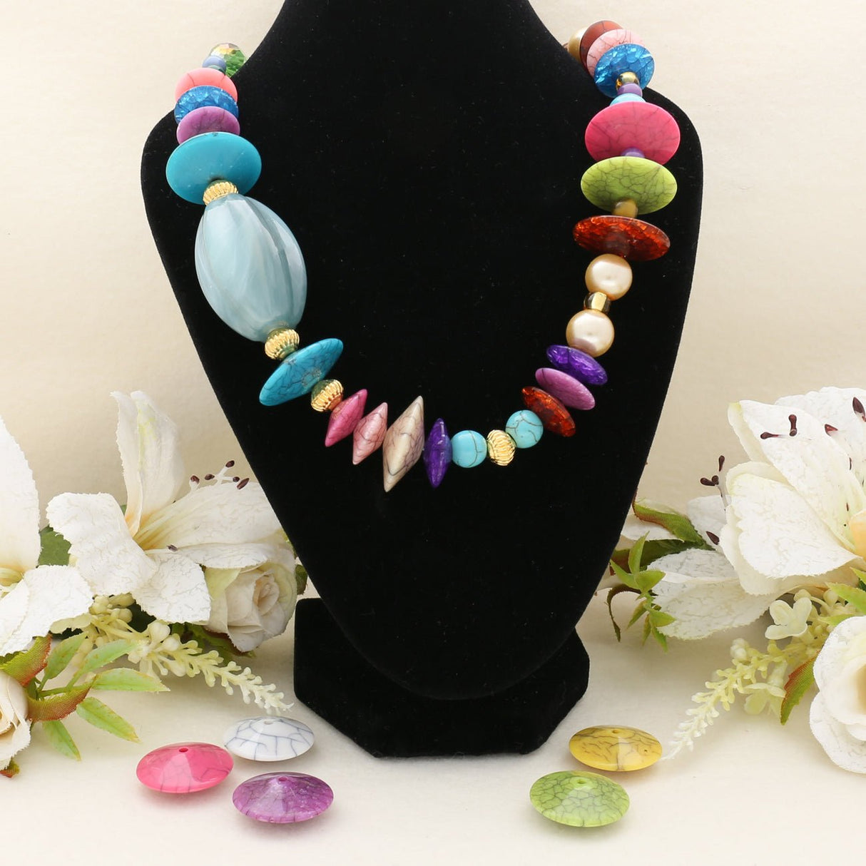 Acrylperle Scheibe - 14 mm - Farbenmix - PerlineBeads