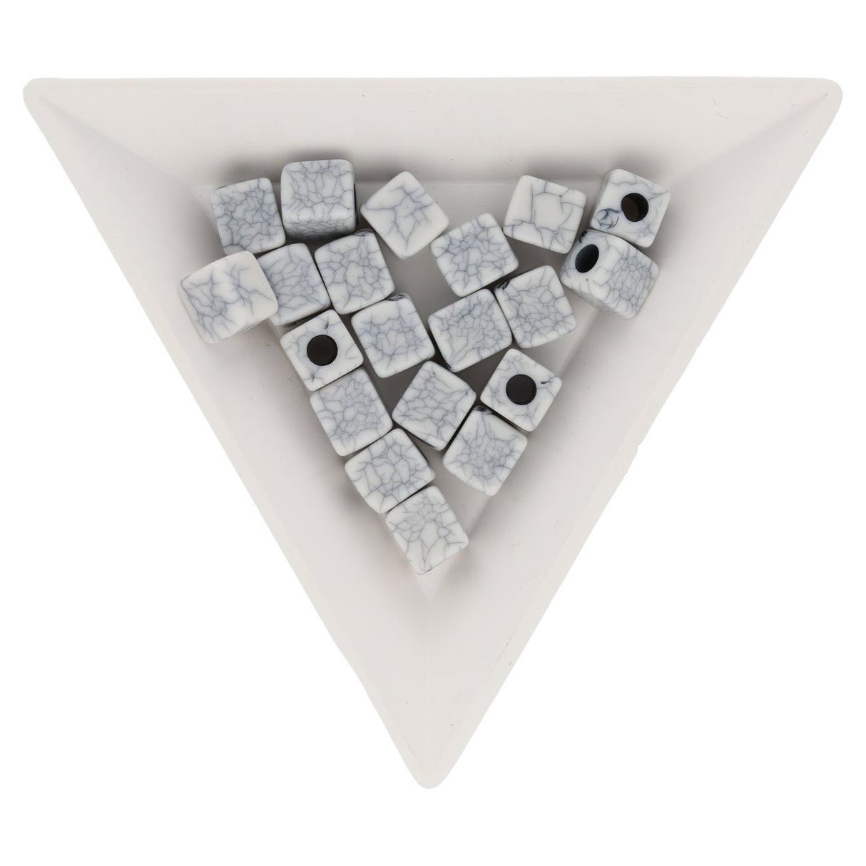 Acrylperle viereckig - hellgrau - PerlineBeads