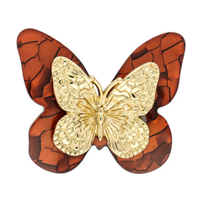 Acrylschmetterling mittel - Farbe braun und Gold - PerlineBeads