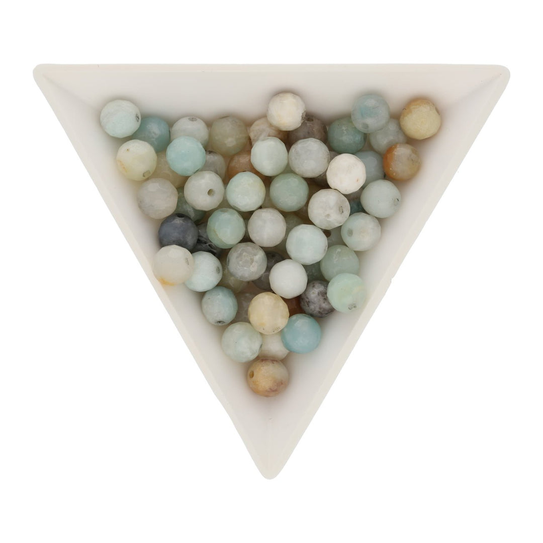 Amazonite Perlen rund facettiert - 6 mm - Mehrfarbig - PerlineBeads
