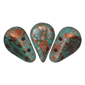Amos® par Puca® - Opaque Green Turquoise Tweedy - PerlineBeads