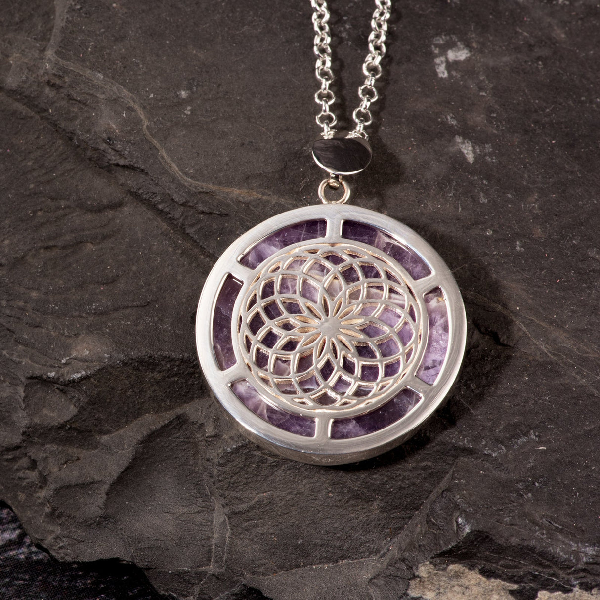 Anhänger Liberty, Silber und Amethyst - PerlineBeads