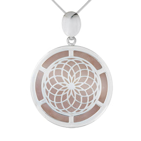 Anhänger Liberty, Silber und Rosenquarz - PerlineBeads