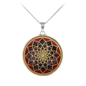Anhänger Lotus Blume, Silber mit Koralle - PerlineBeads
