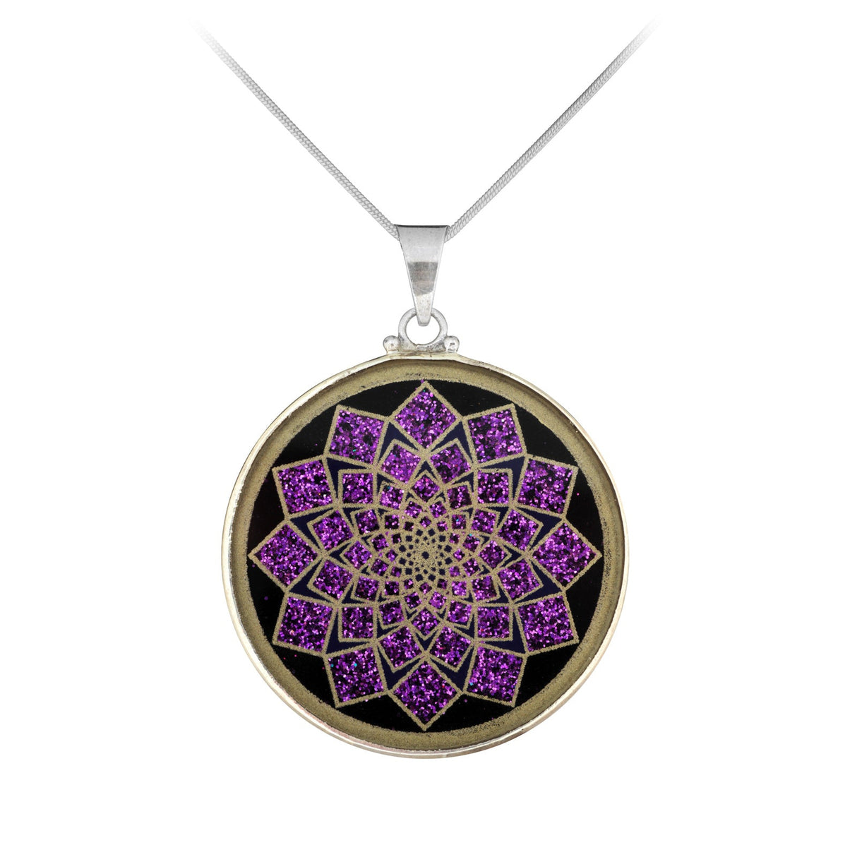 Anhänger Lotus Blume, Silber mit Turmalin - PerlineBeads