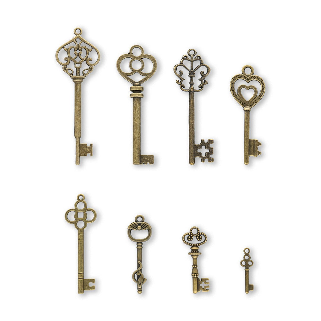Anhänger-Set "Schlüssel" - Antik Bronze – 5 Stück - PerlineBeads