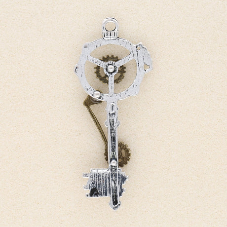 Anhänger Steampunk "Schlüssel" - Silber und Bronze antik - PerlineBeads