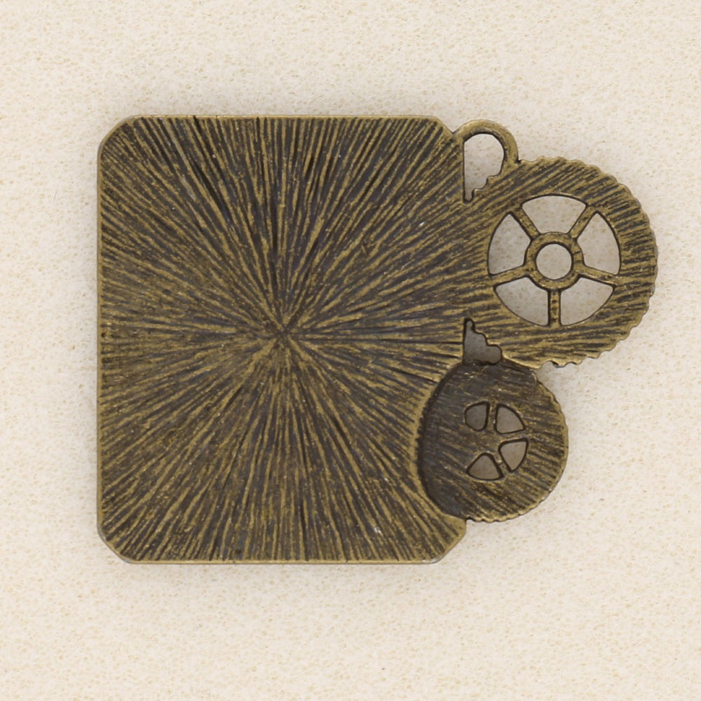 Anhänger Steampunk «Uhr und Zahnräder» - Bronze antik - PerlineBeads