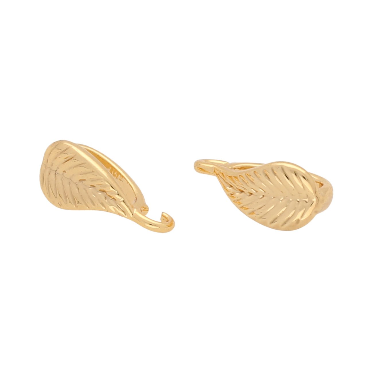 Anhängerschlaufe Blattform - Goldfarbe - PerlineBeads