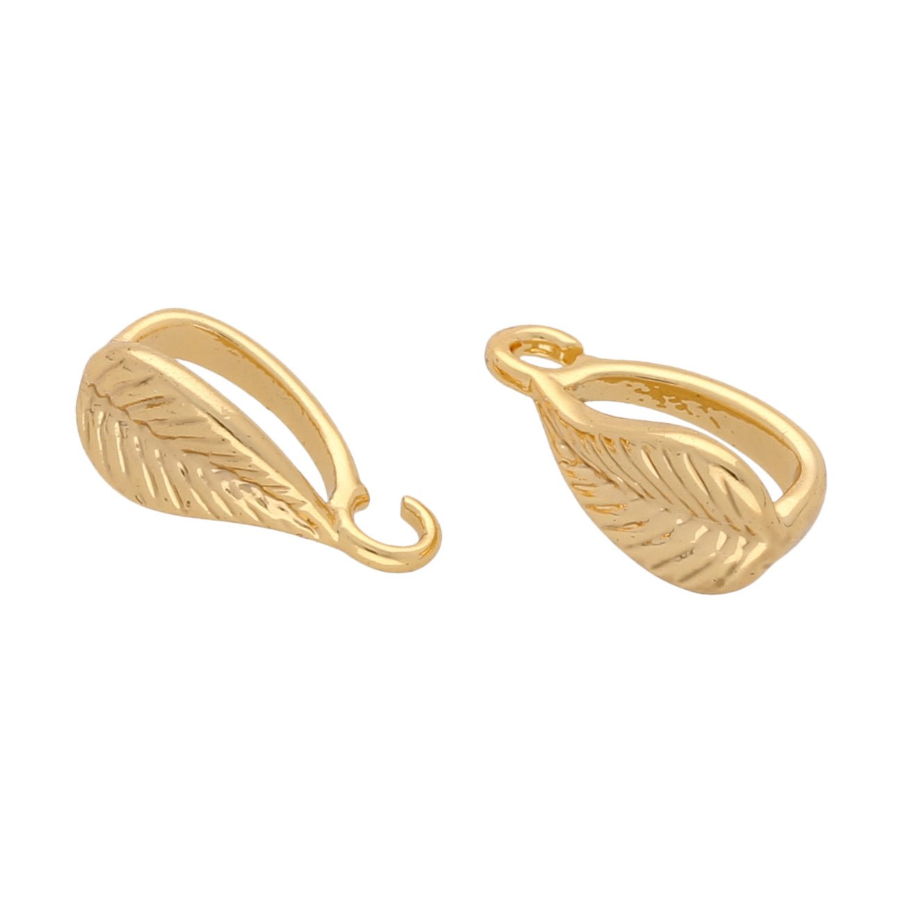 Anhängerschlaufe Blattform - Goldfarbe - PerlineBeads