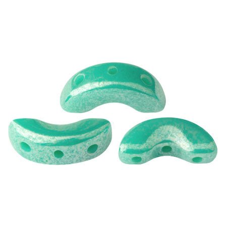 Arcos® Par Puca® - Opaque Green Turquoise Luster - PerlineBeads