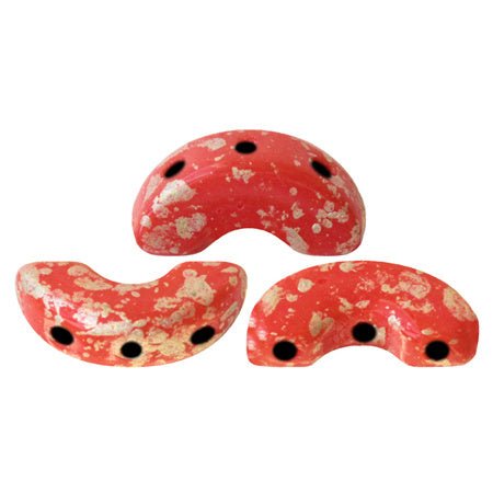 Arcos® Par Puca® - Opaque Light Coral Splash - PerlineBeads