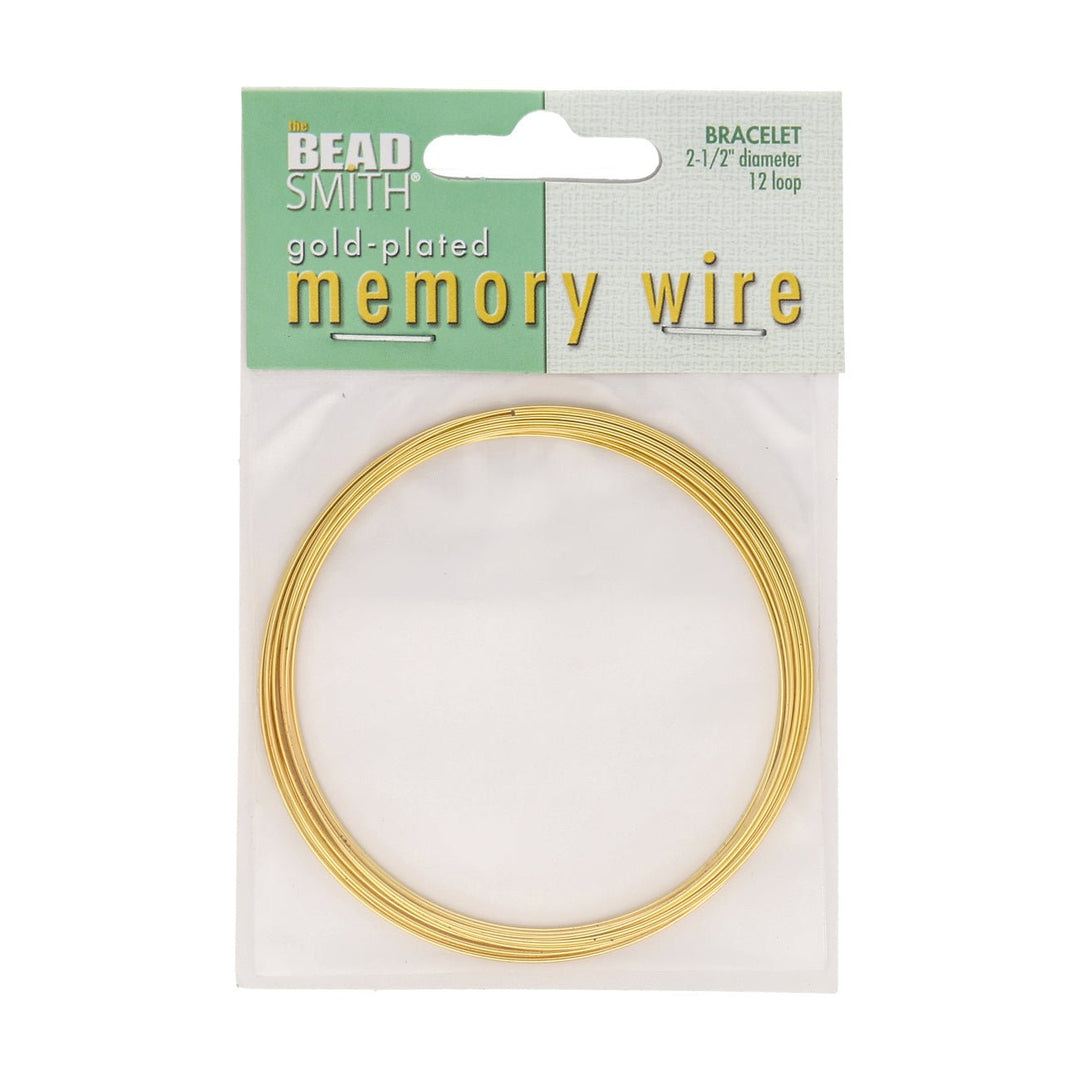 Armband – Memory Wire - 63,5 mm – Gold (12 Umdrehungen) - PerlineBeads