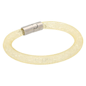 Armband, röhrenförmig mit funkelnden Kristallen – Farbe Beige - PerlineBeads