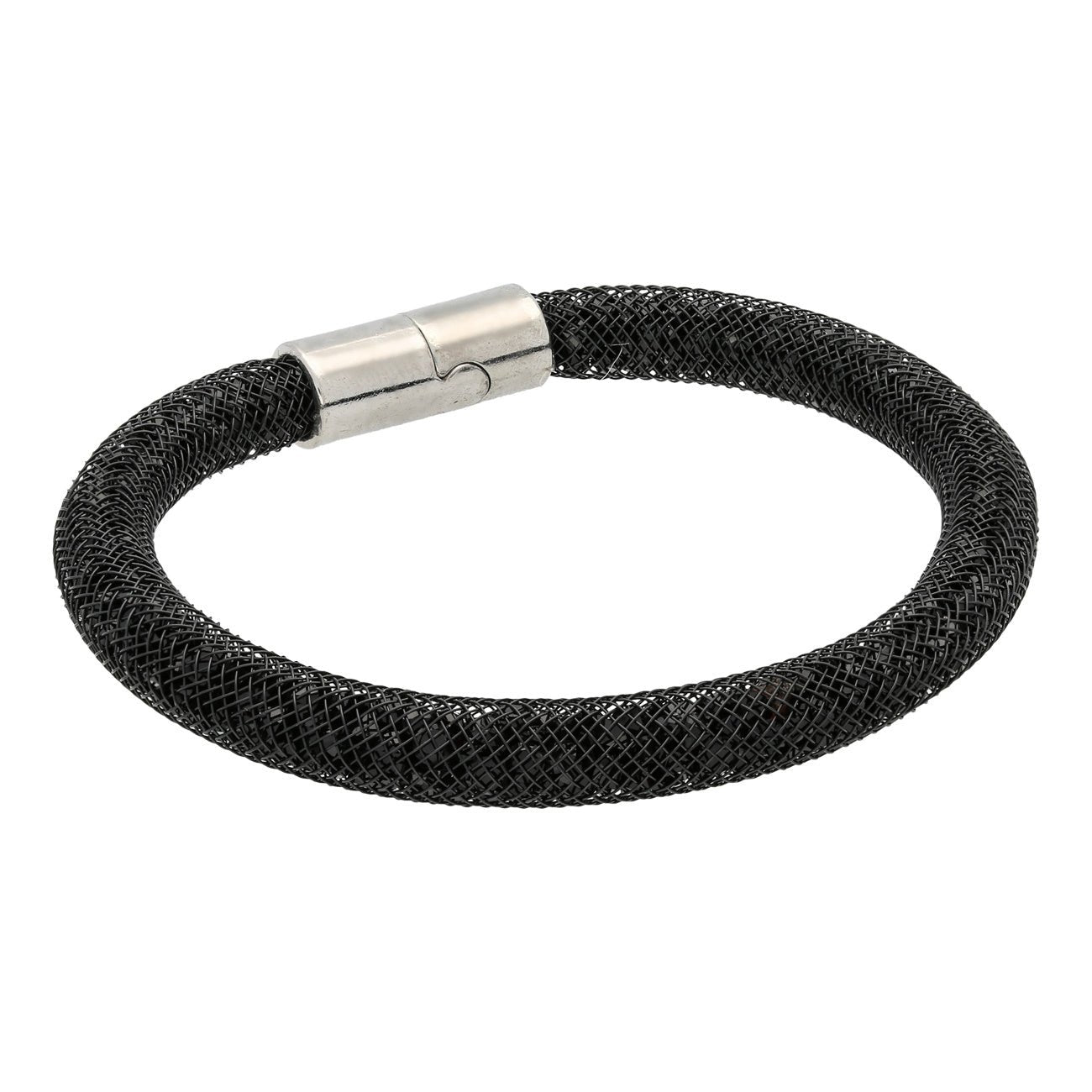 Armband, röhrenförmig mit funkelnden Kristallen – Farbe Jet - PerlineBeads