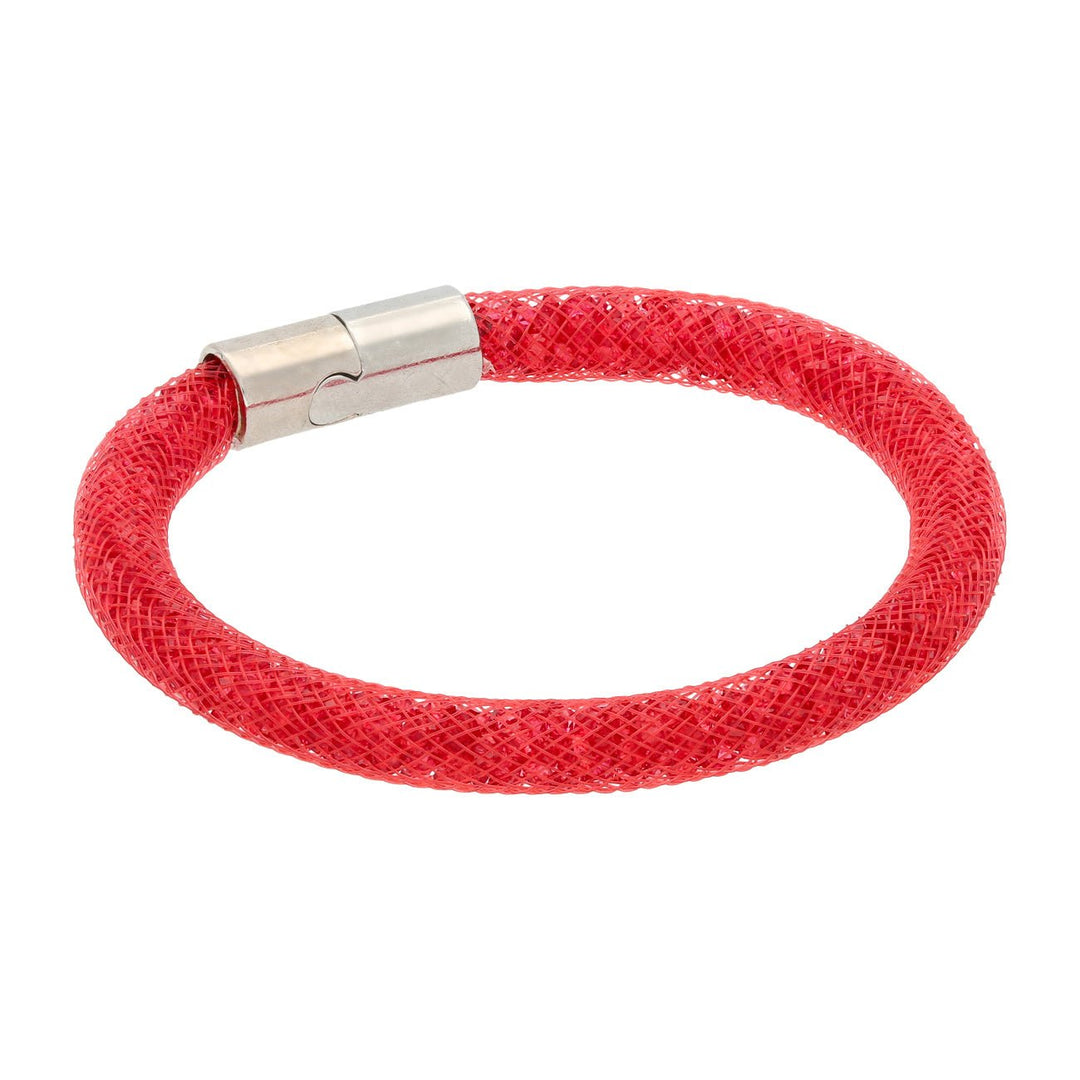 Armband, röhrenförmig mit funkelnden Kristallen – Farbe Siam - PerlineBeads