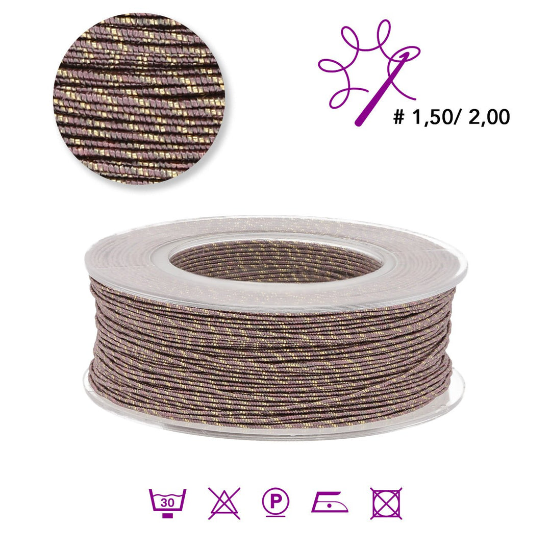 Blissino Schmuckgarn - Rose Taupe / Gold (8610/O) - PerlineBeads