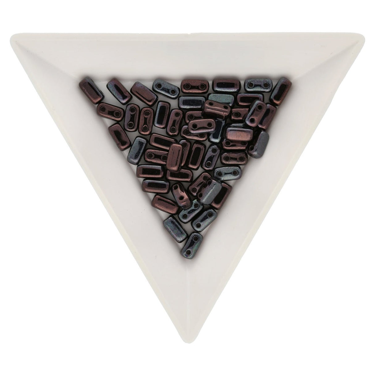 Bricks CzechMates 6x3 mm - Luster Metallic Amethyst Jet - PerlineBeads