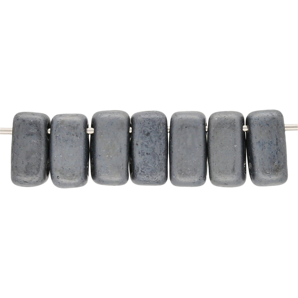 Bricks CzechMates 6x3 mm - Matte Hematite - PerlineBeads