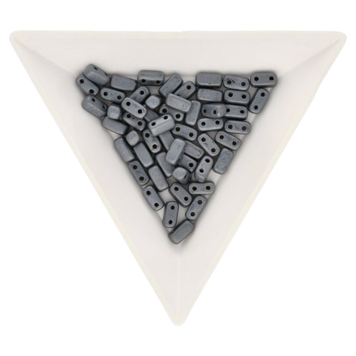 Bricks CzechMates 6x3 mm - Matte Hematite - PerlineBeads