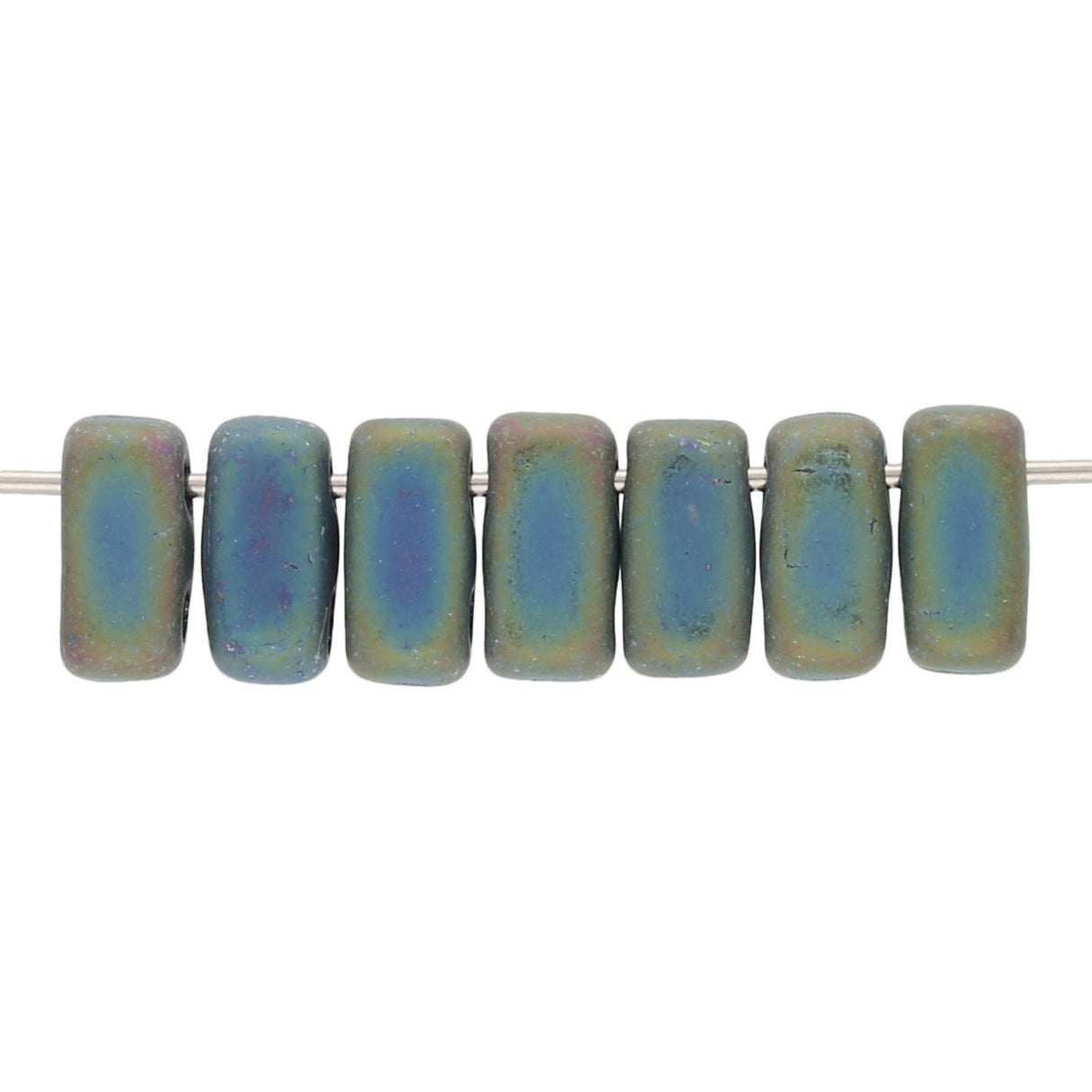 Bricks CzechMates 6x3 mm - Matte Iris Green - PerlineBeads