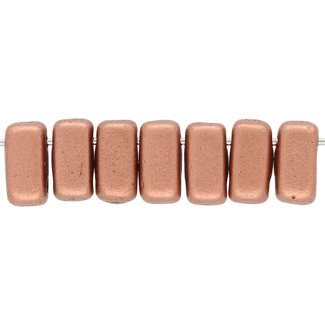 Bricks CzechMates 6x3 mm - Matte Metallic Copper - PerlineBeads