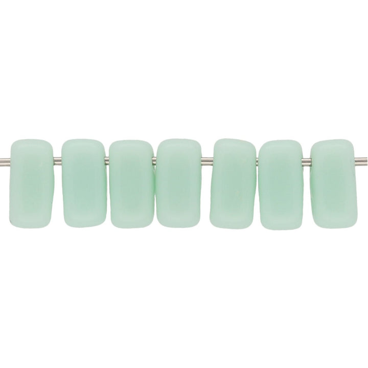 Bricks CzechMates 6x3 mm - Opaque Pale Jade - PerlineBeads