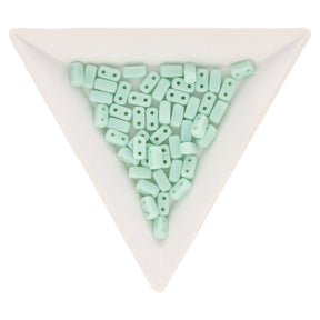 Bricks CzechMates 6x3 mm - Opaque Pale Jade - PerlineBeads