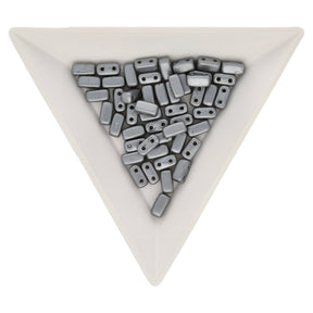 Bricks CzechMates 6x3 mm - Pearl Coat Silver - PerlineBeads