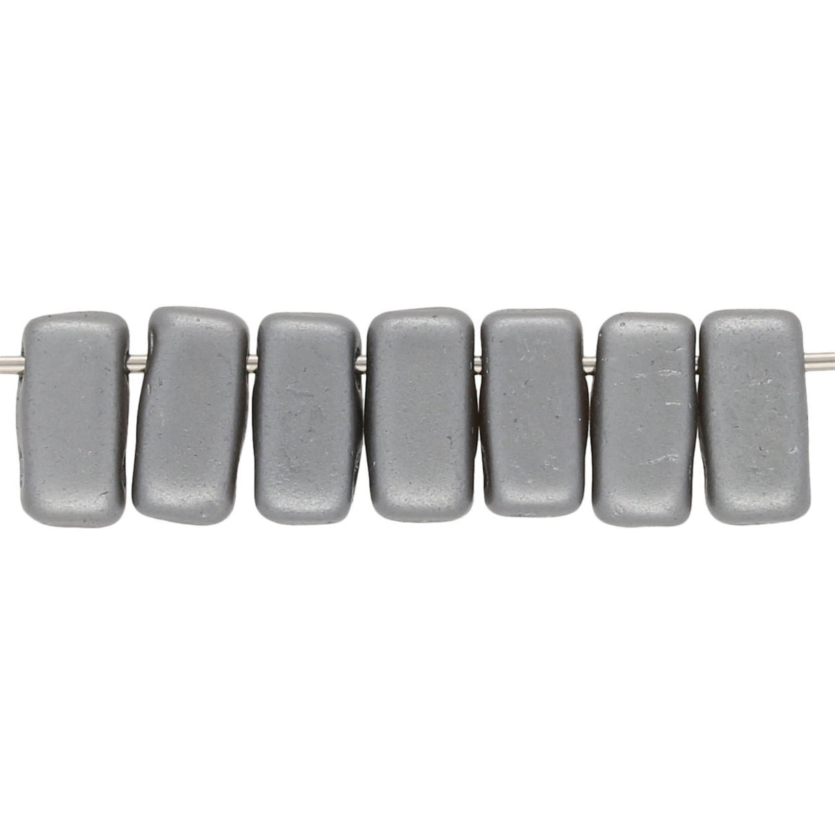 Bricks CzechMates 6x3 mm - Pearl Coat Silver - PerlineBeads